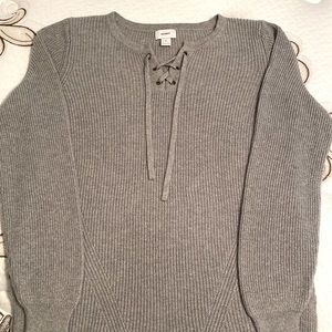 OLD NAVY SWEATER-Ribbed knit, cotton blend sweater in gray, size medium